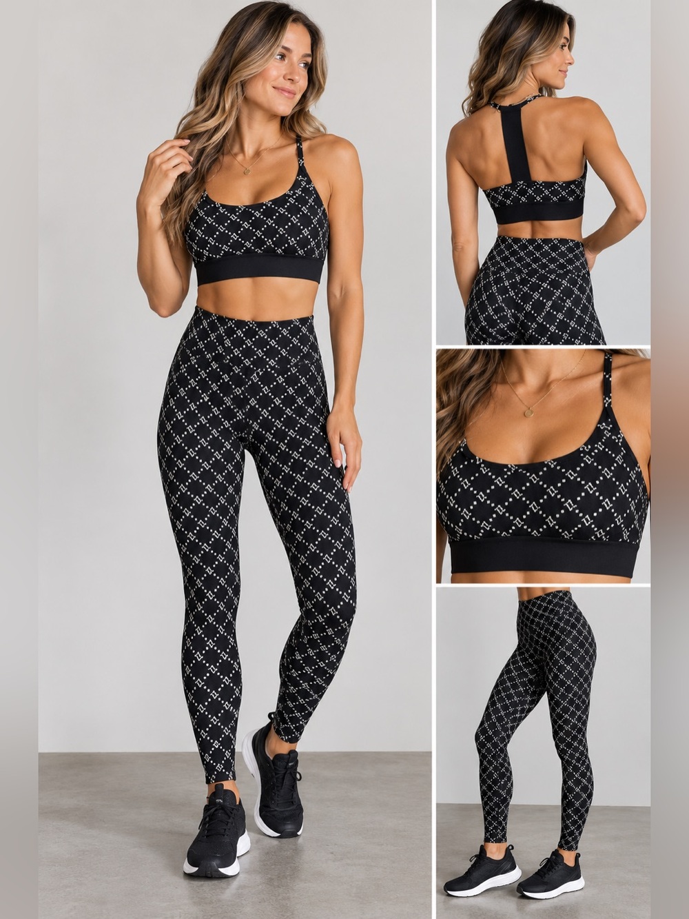 Noli‎ Yoga Monogram Jacquard Sports Set Top/Bottom NWT